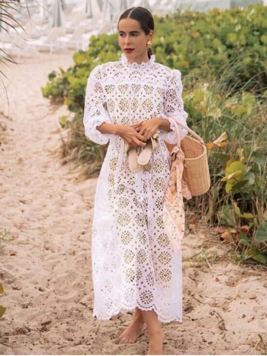 Diane von Furstenberg Dresses & Skirts - Diane von Furstenberg New Leandra White Eyelet Embroidery Midi Dress Size 4